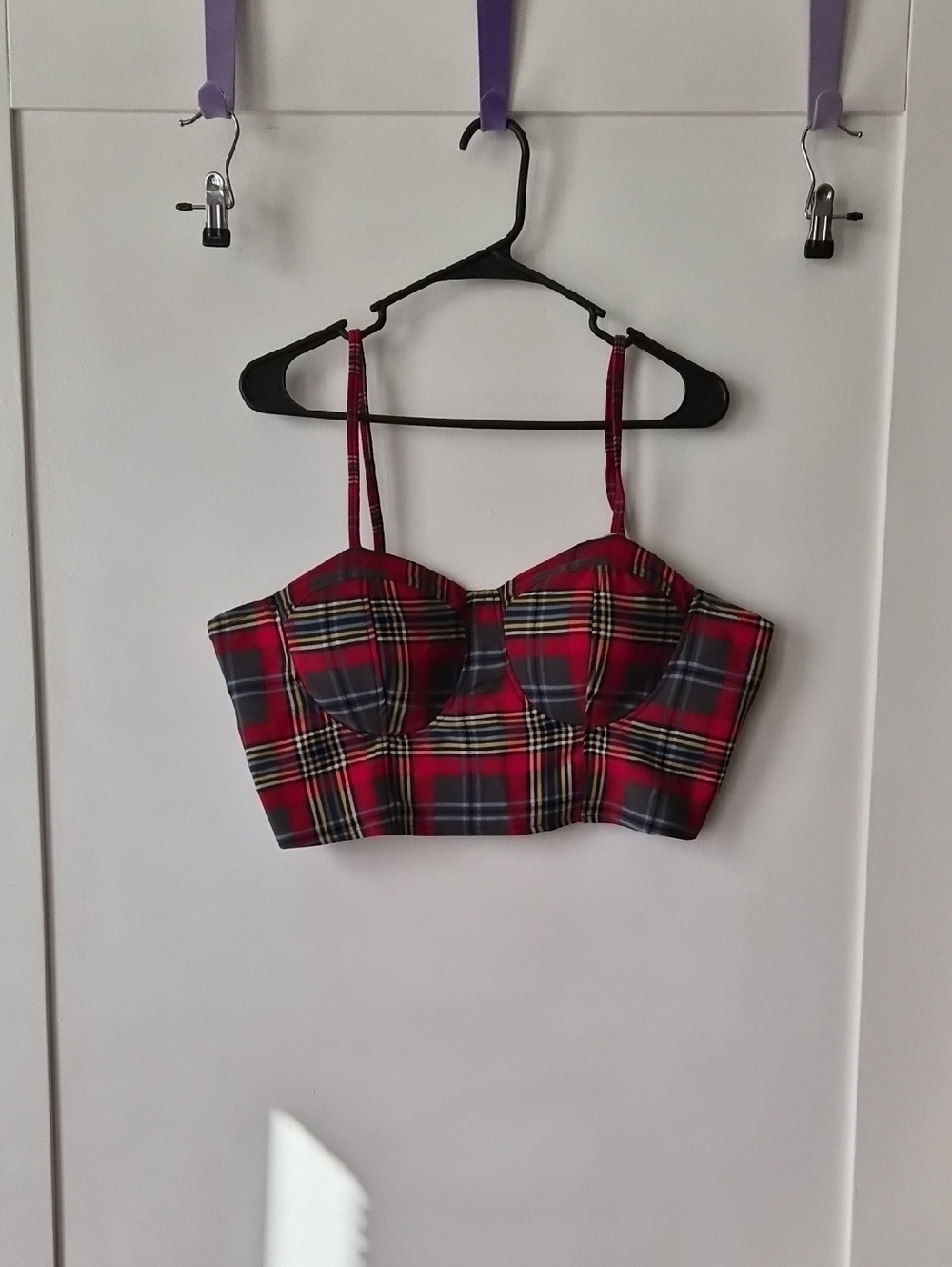 like an angel Red Plaid Bustier Camisole